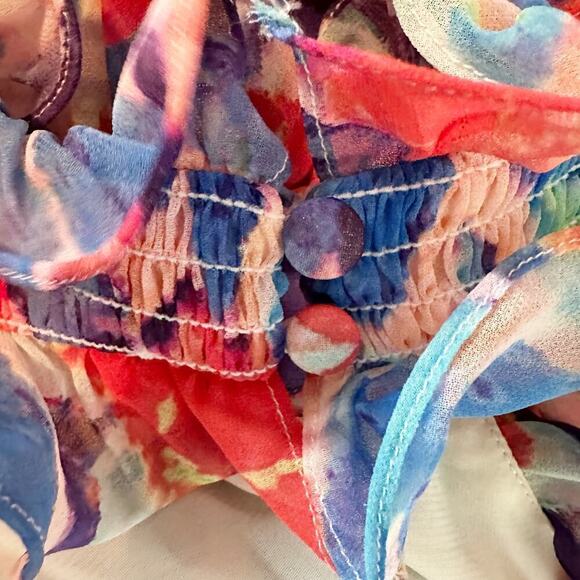 PATBO Violet Floral Flutter Halter Style Maxi Dress Size US 8 Cherry - Picture 6 of 15